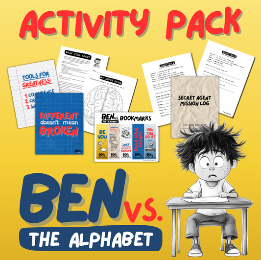 Ben vs. the Alphabet Teacher Resource Growing Bundle; Classroom Activity Pack; Recipe; Book Companion, Novel Study; Mission Log; Robot; Posters; Bookmarks